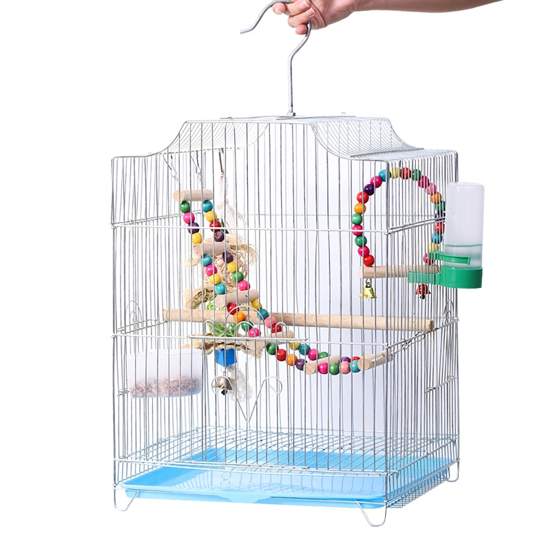 Wholesale/Supplier Price Bird Folding Cage with Wooden Stand and Removable Tray Blue Green Pink