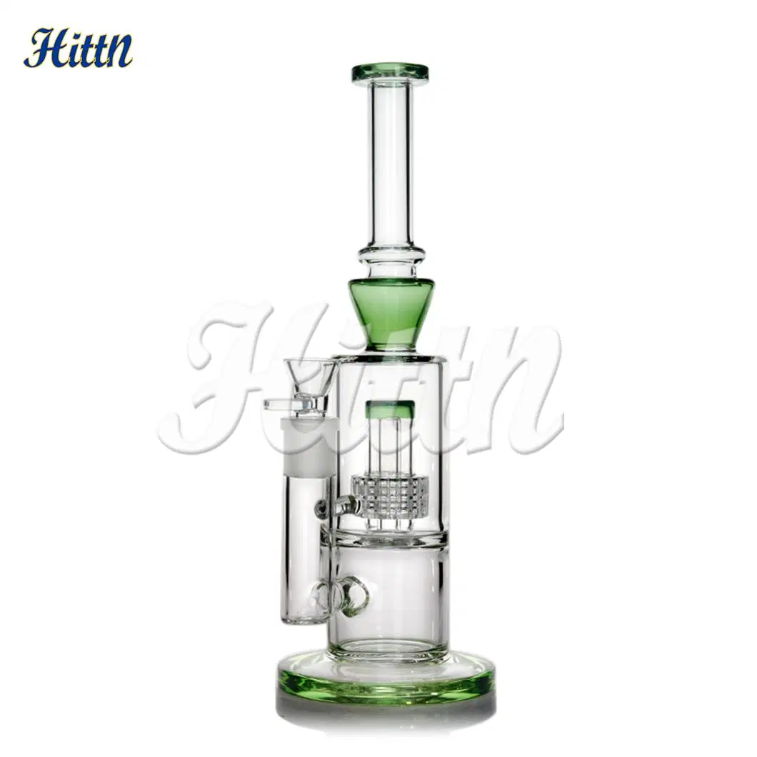 in Stock 12 Inches Blue Pink Green Mixed Color Borosilicate Showerhead Perk Tobacco Dry Herbs Pyrex Glass Smoking Pipe Crack Pipe