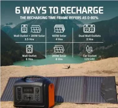 1200W Charge Backup Camping Outdoor LiFePO4 Battery Energy System Supply Portable Solar Generator