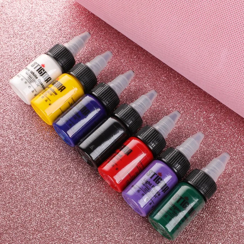 15 ml cosméticos maquillaje permanente de 7 colores de tinta del tatuaje arte corporal