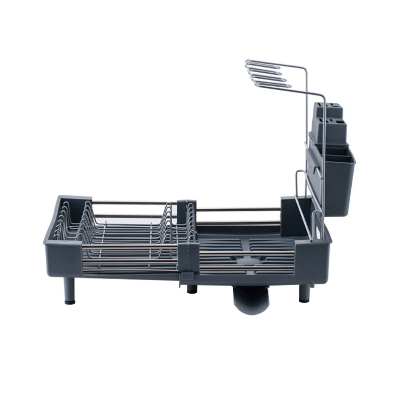 Drainer Set with Utensil Hooks Large Dish Racks Storage Holders & Racks with Drainage 2 Tier