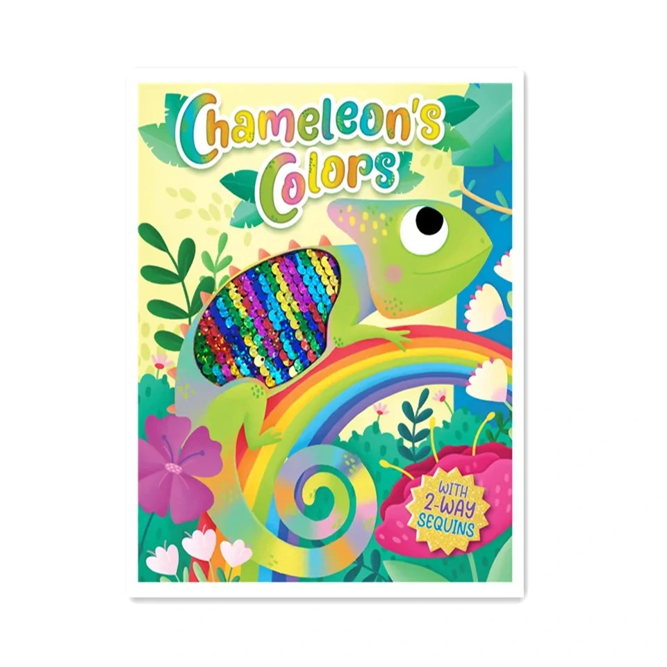 Custom Board Book Colors Sequin Fabric Children's Touch and Feel Story Book Printing