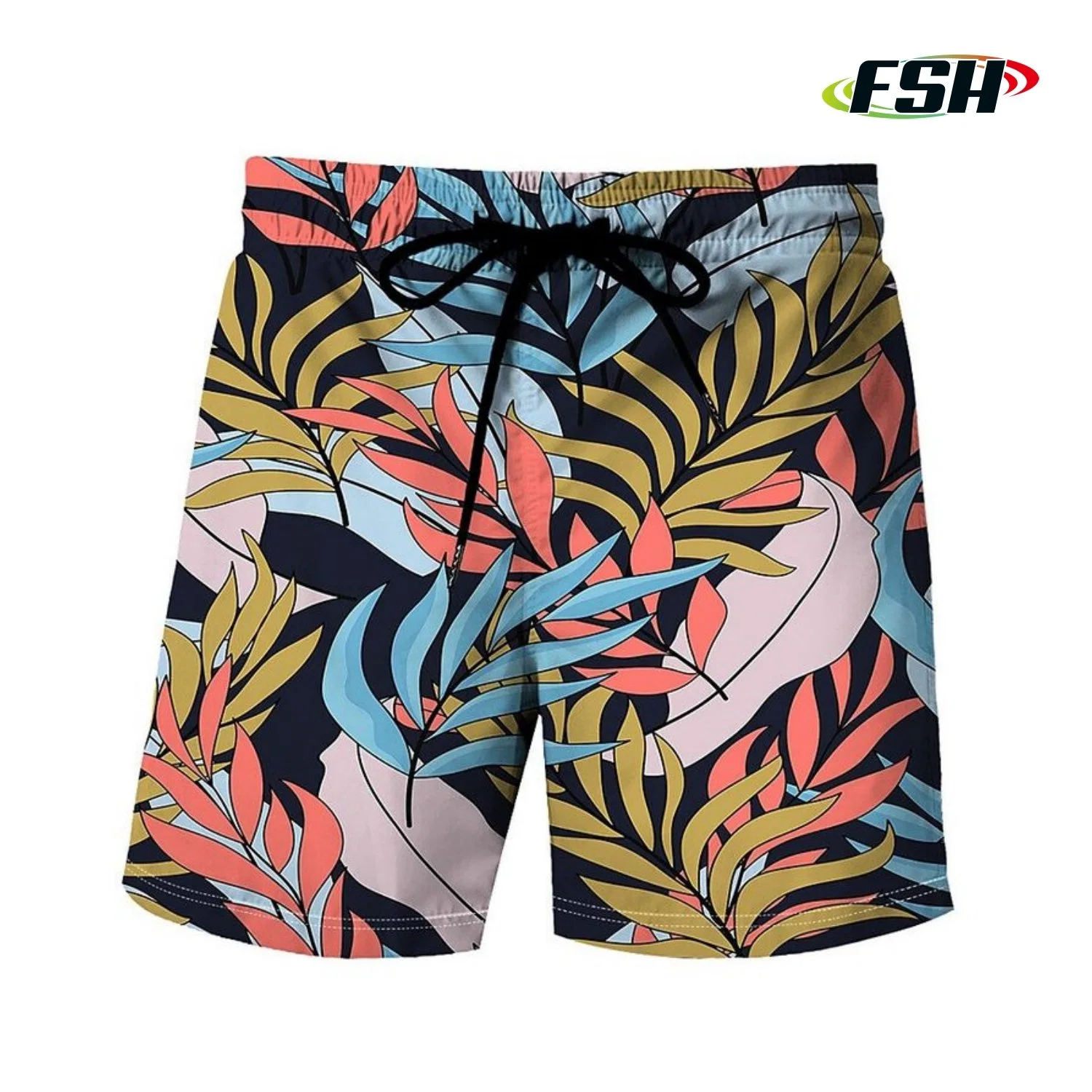 Cheap Price Custom Leaf Pattern Vacation Summer Sports Mesh Shorts