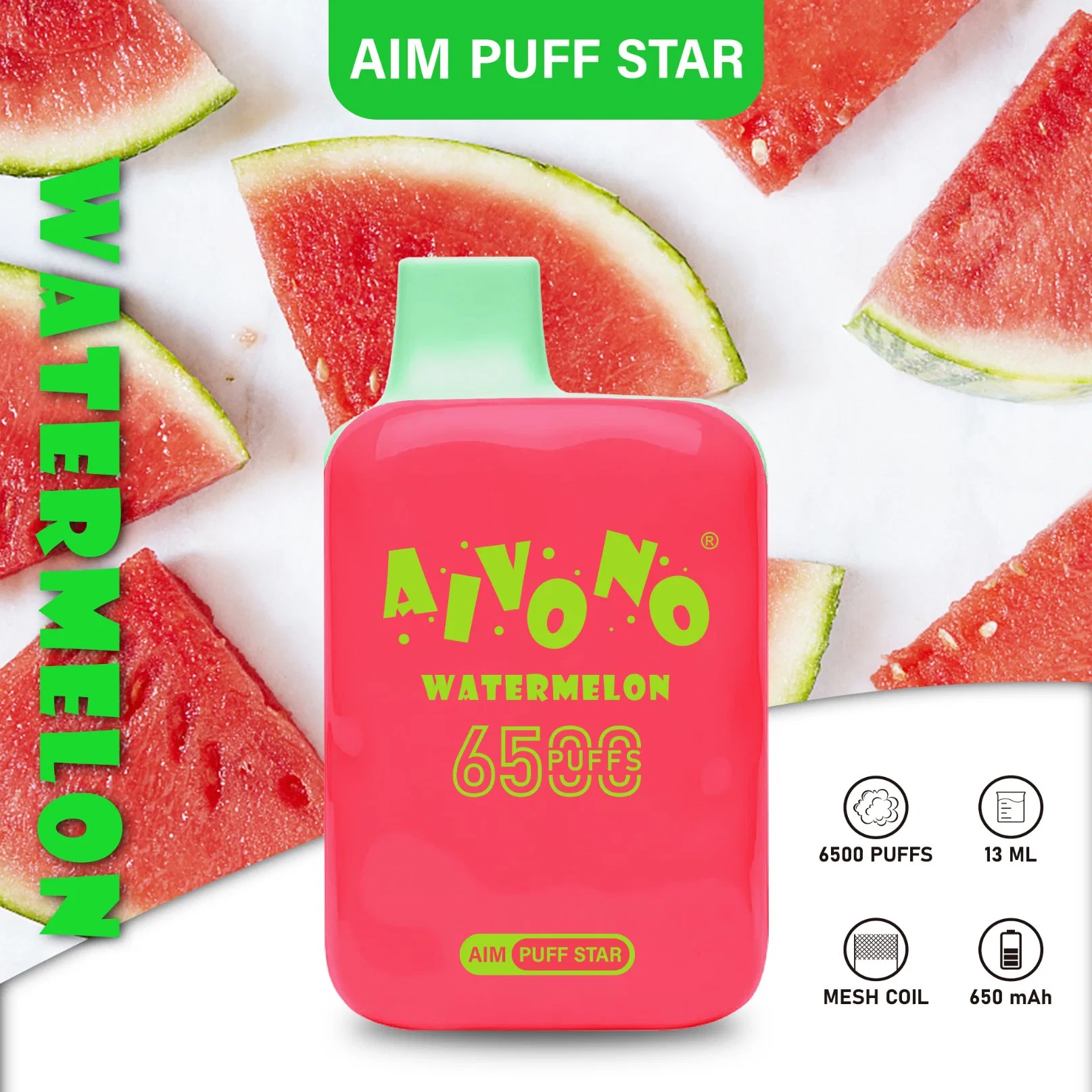 Aim Puffstar Brand Wholesale/Supplier Factory Supply Disposable/Chargeable vapes 6500 Puffs High quality/High cost performance  in Stock MOQ 200 PCS Accept OEM Uwell Vape Pen