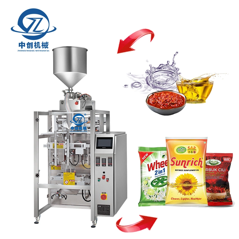 Benutzerdefinierte Automatische Plastiktüten Versiegelung Verpackung Füllung Beutel Wasser Collar Multi Function Liquid Packing Machine