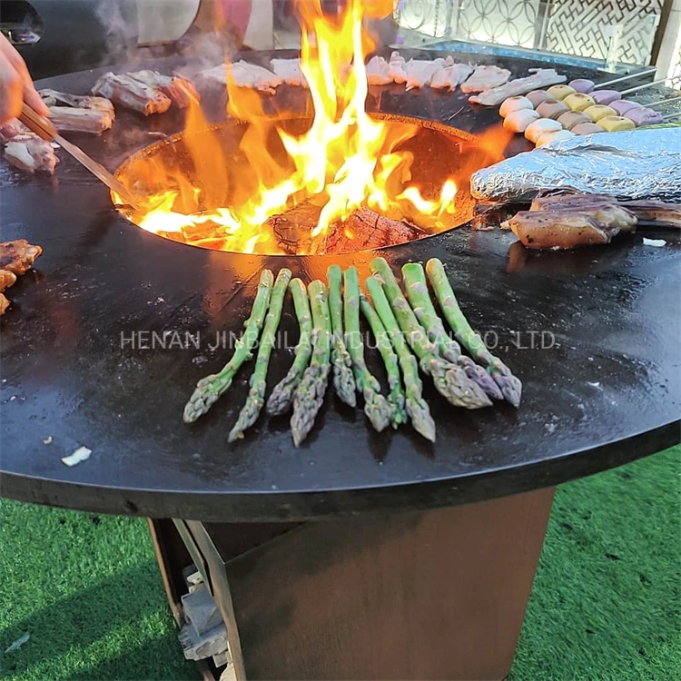 Corten Metal Rusty Color Garden BBQ Grills Table