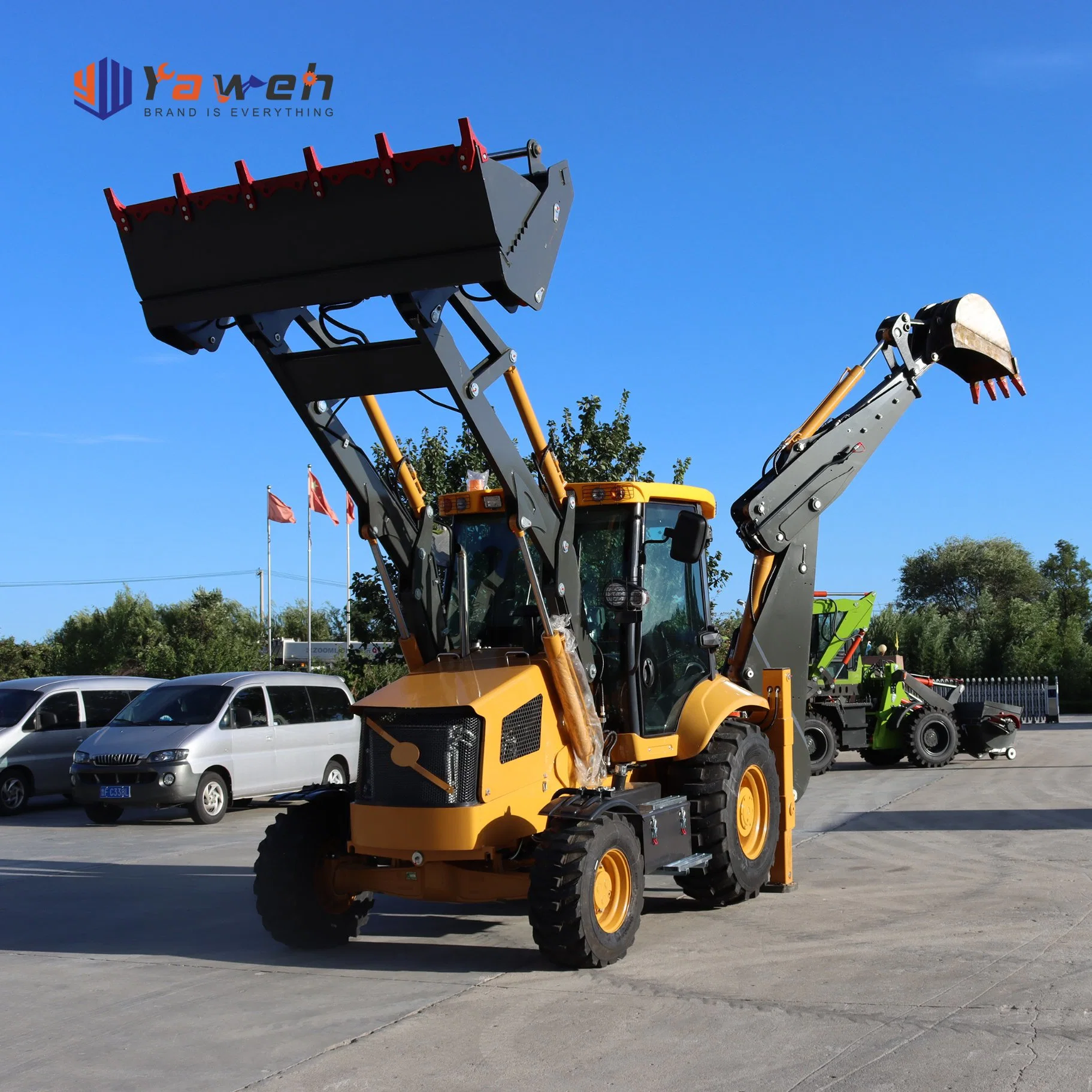 Yaweh 3cx Engineering & Construction Machinery 1 Ton New Mini Small Cheap Compactors Machine Excavator Mini Backhoe Loader