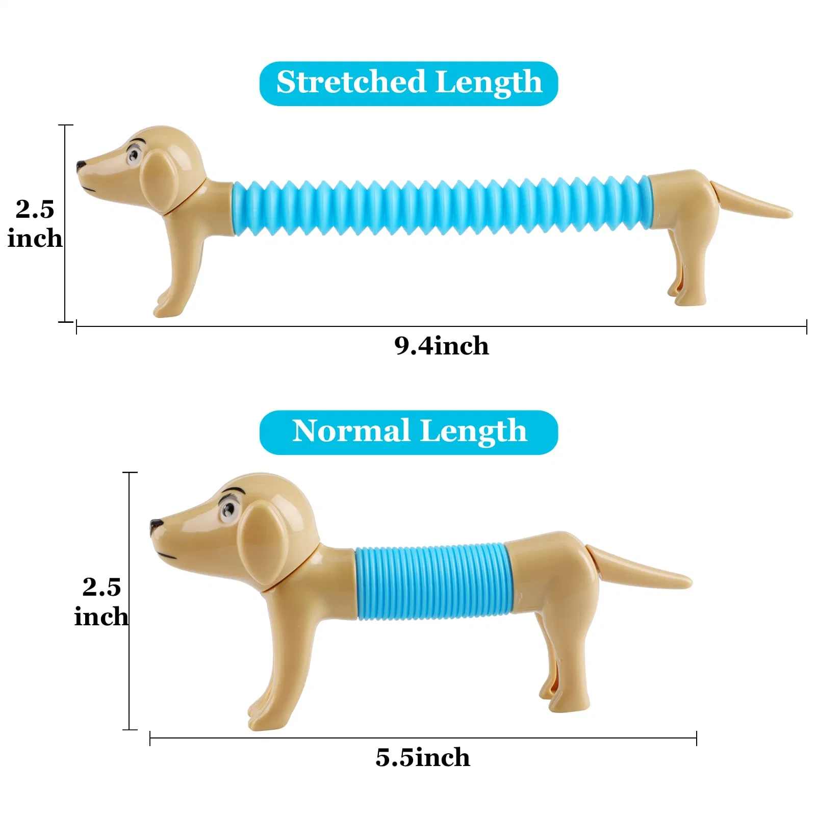 Flexible Variable Dog Fidget Toy Stretched, New Stress Relief Fidgets Fidget Dog Toddler Sensory Pop Tubes Spring Toy