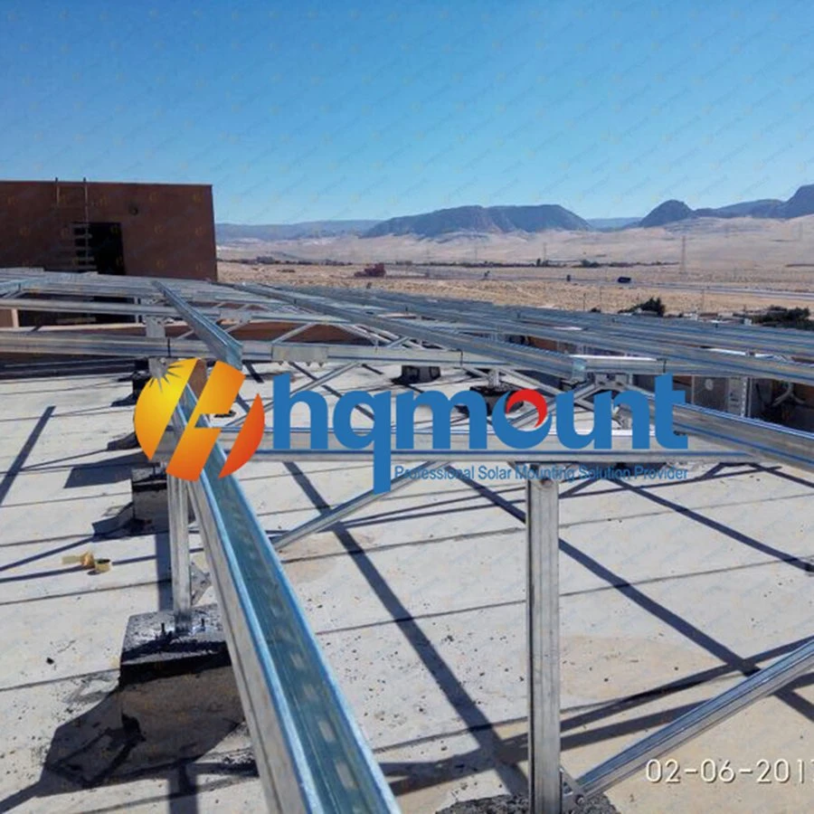 Fix Rack Above Concrete Base Aluminum Rail Photovoltaic Stent