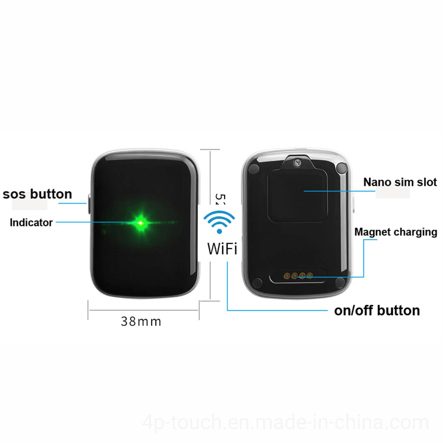 Novo design 2G GSM IP67 botão SOS à prova de água Animais Mini Localizador GPS com Geo Fence para monitorização de segurança Y21