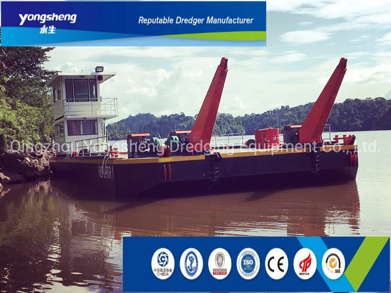 Ys Brand High Performance Logistic Barges Manufactured for Transporting Equipment/Containers/Cargos/Excavators for Sale