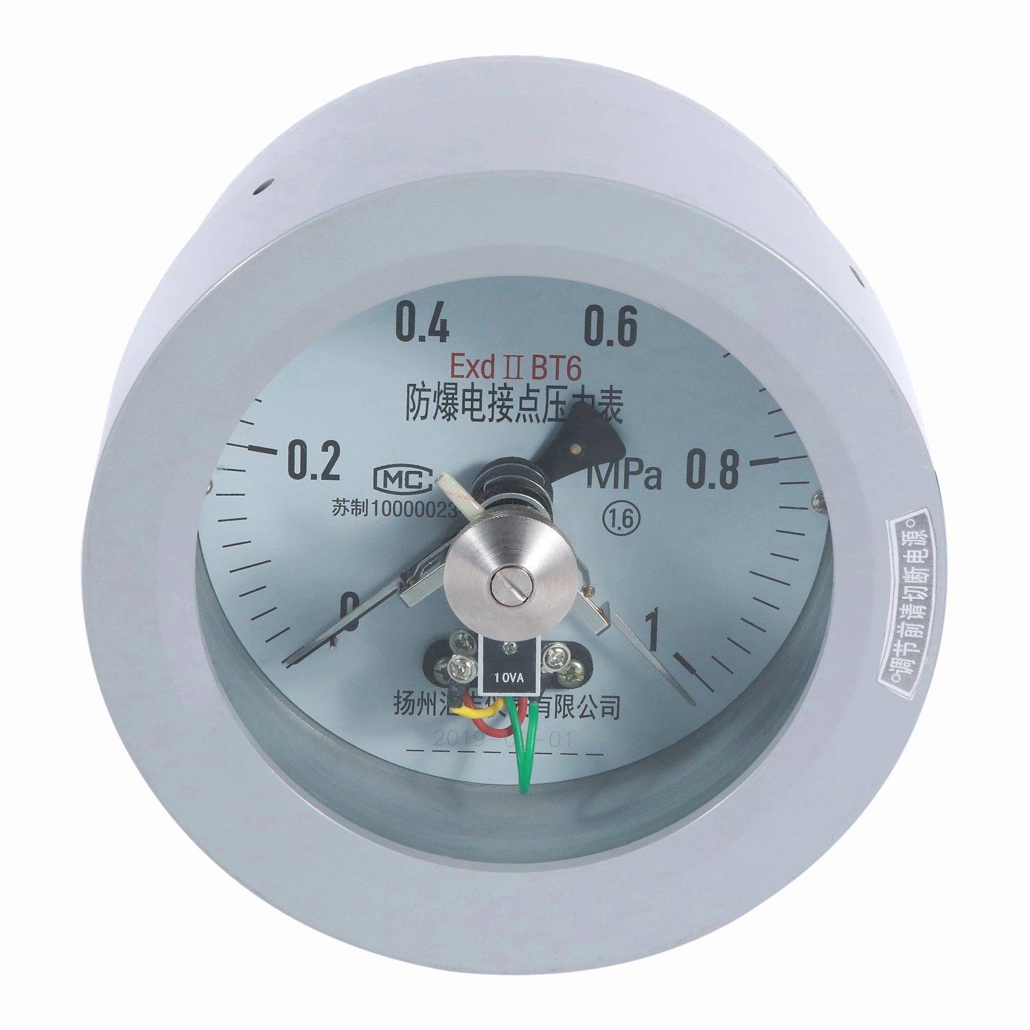 Aluminum Case Explosion Proof Diaphragm 150mm Electric Contact Pressure Gauge