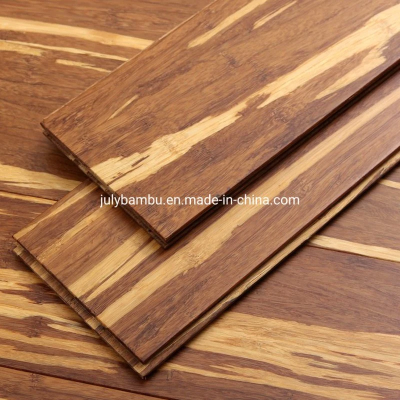 Durable Click Lock 100% Solid Bamboo Floors Tiger Stripe Strand Woven Bamboo Flooring