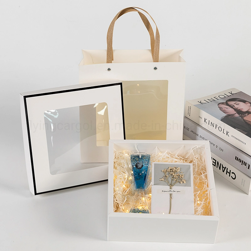 Custom Printing Different Sizes Transparent Paper Gift Box with PVC Clear Window