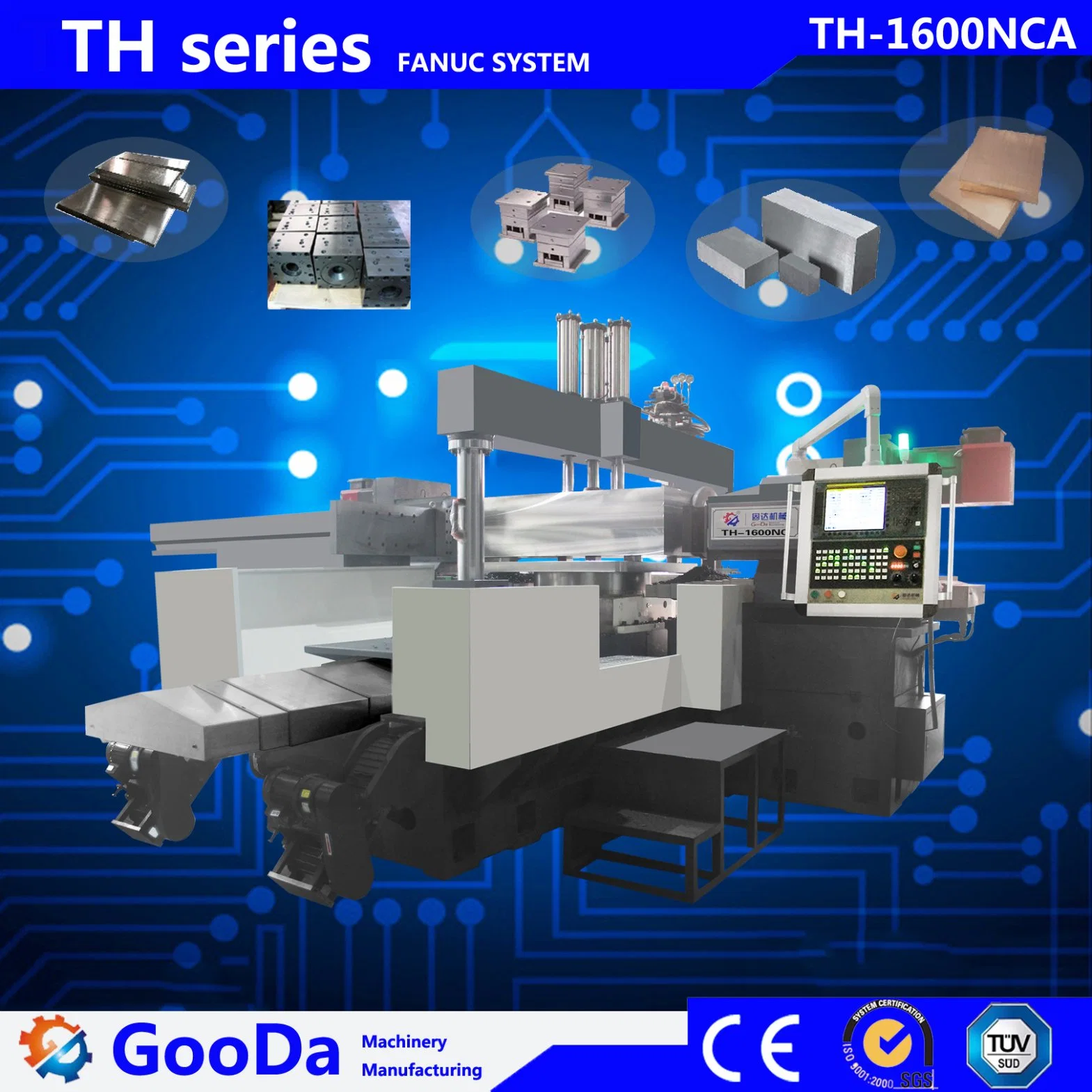 1100*1100mm de heavy metal fresado CNC Máquina de corte Herramientas de mecanizado de alta calidad con Th-1600nca