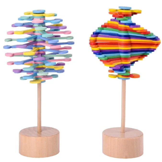 China Großhandel/Lieferant hölzerne Kunst und Kunsthandwerk Dekoration Spinning Lollipop Spielzeug