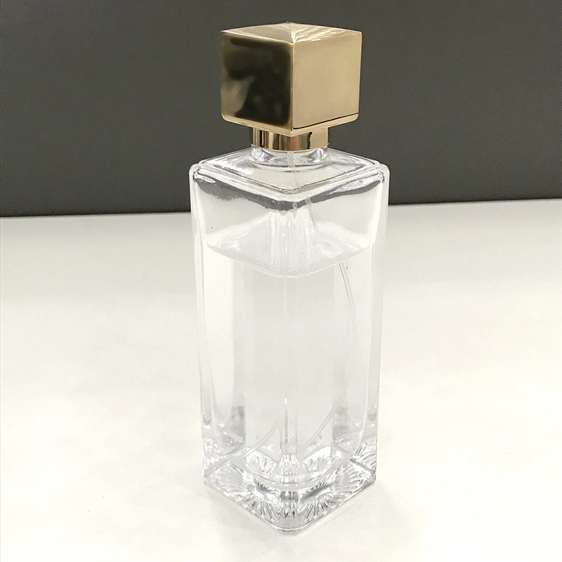 Classic Cube Shape Zamak Heavy Metal Glass Perfume Bottle Caps