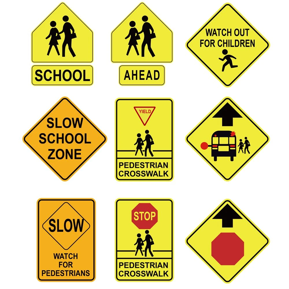 Customized Europe Standard Aluminum Road Reflective Roadway Traffic Safety Warning Sign