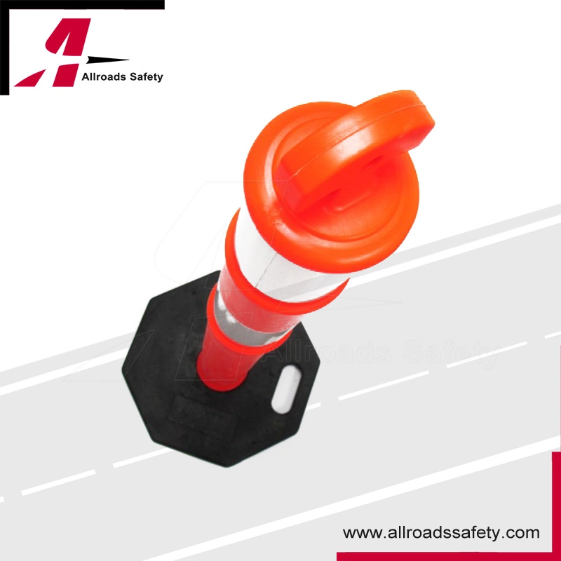 43" Reboundable Traffic Safety Delineator Post with Rubber Base