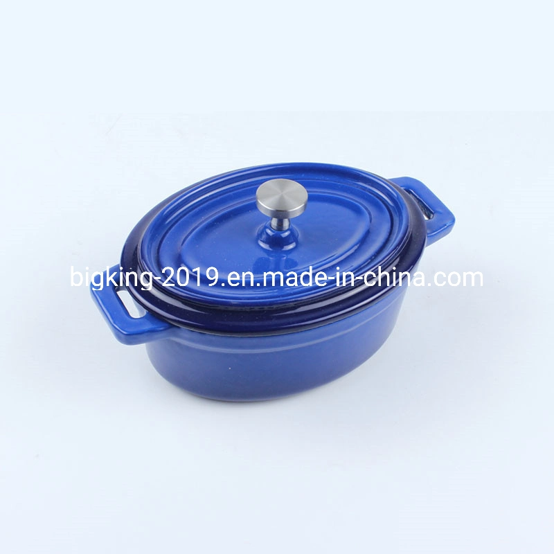 Pre-Seasoned Mini de hierro fundido cacerola Oval Pot