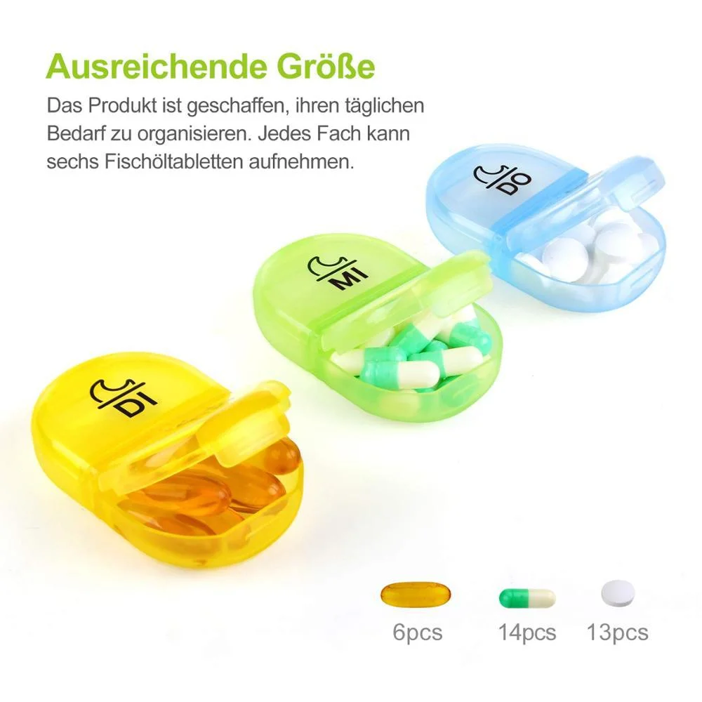 2 Times a Day Weekly Am Pm with 7 Daily Pocket Case to Hold Vitamin Storage Plastic Pill Box