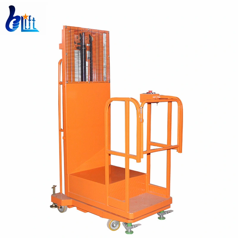 4.5m 200kg Semi Electric Order Picker Trolley Warehouse Lift Equipment