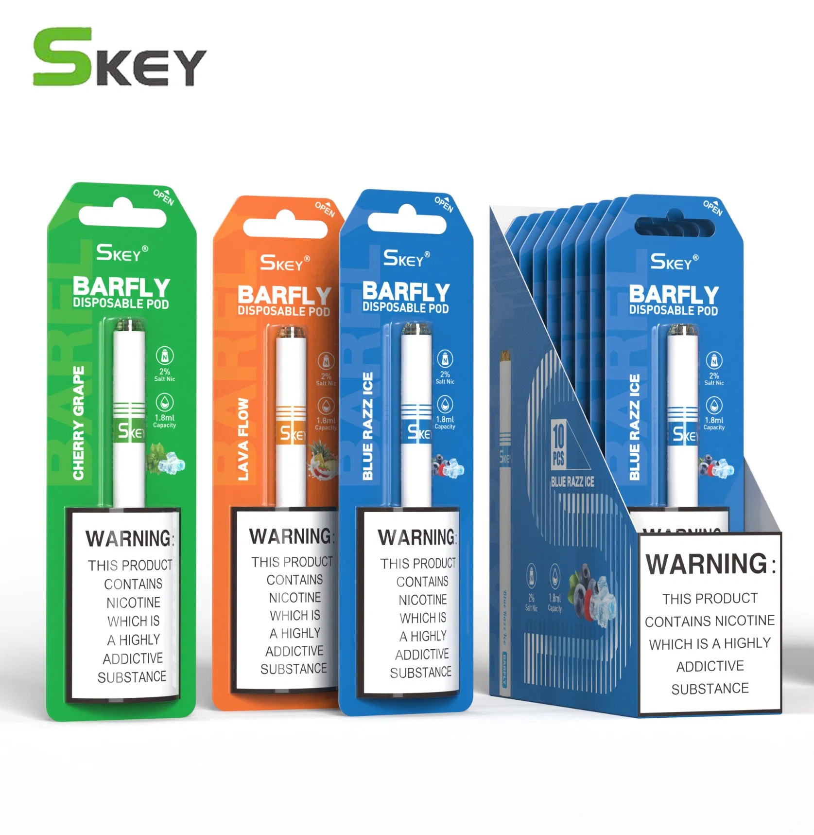 EU Großhandel Original SKEY Barfly Slim Vape Pen 600 Puffs Dinner Lady Vape Pen Einweg-Ecigarette