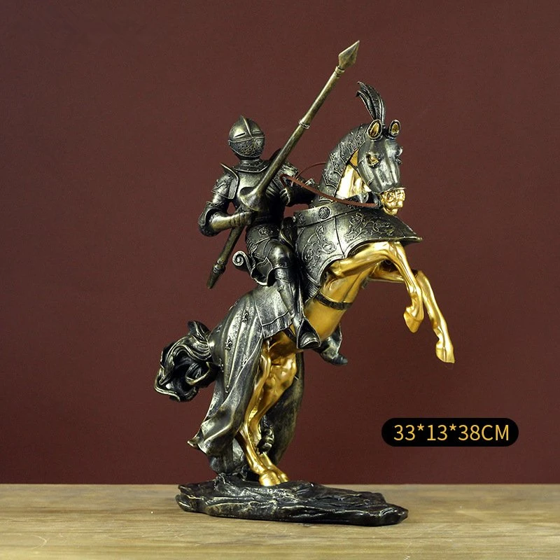 Resin Custom Knight Figurines Action Figur Gnome Wache Pferd Skulptur