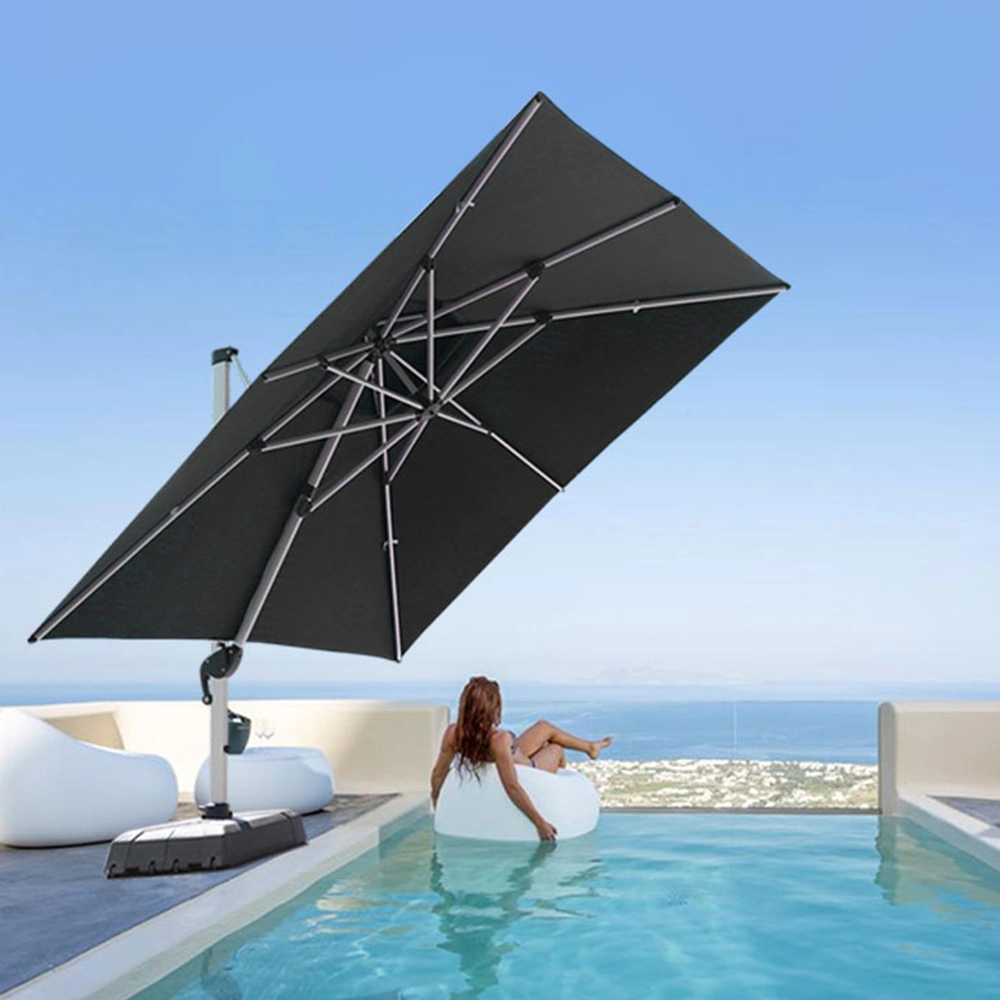 حديقة خارجية مصممة حديثا مظلة رومانية مزدوجة فاخرة فناء سوق الشاطئ Sunshade