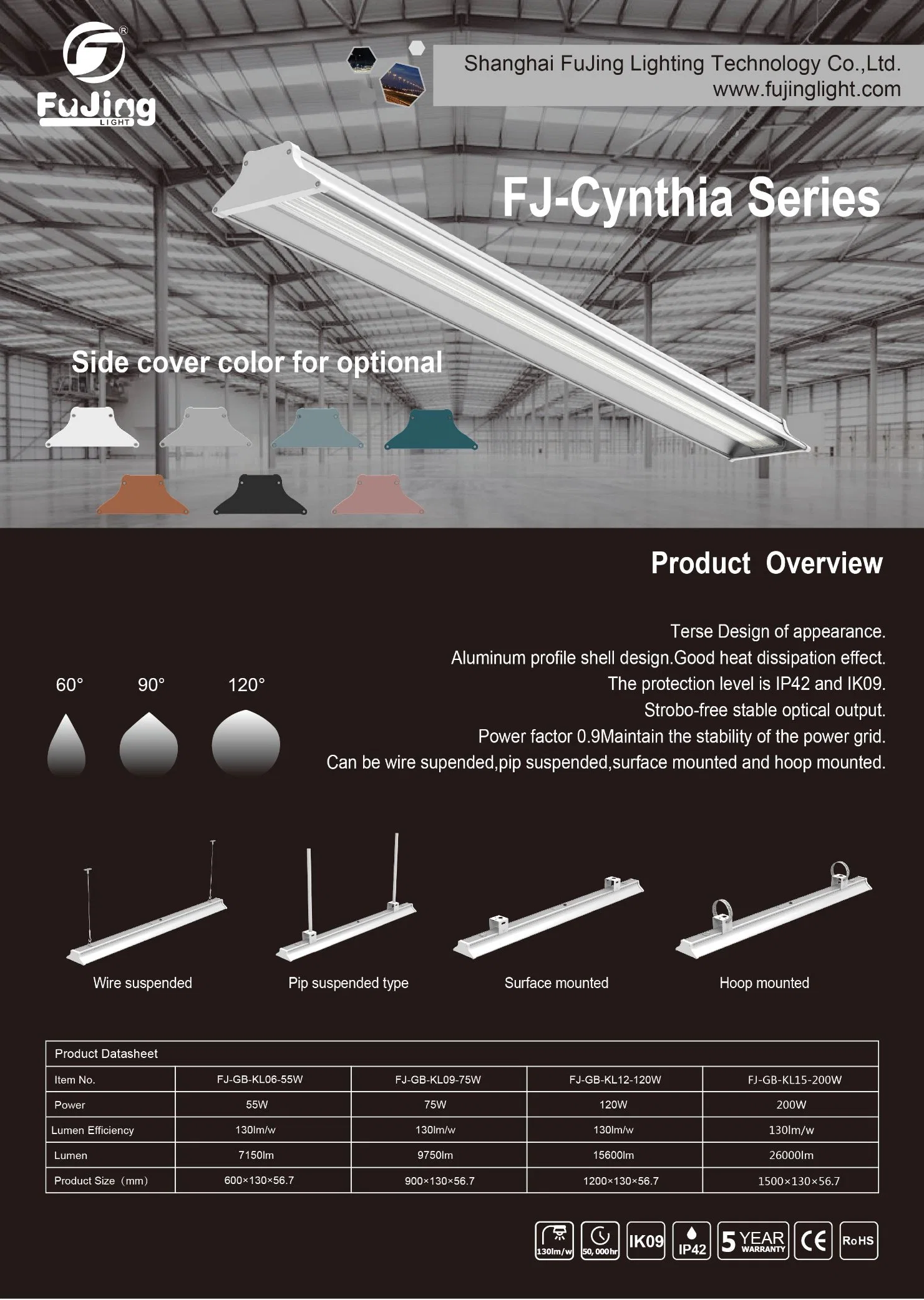 IP42 Indoor Linear High Bay Light Use in Workshop & Warehouse