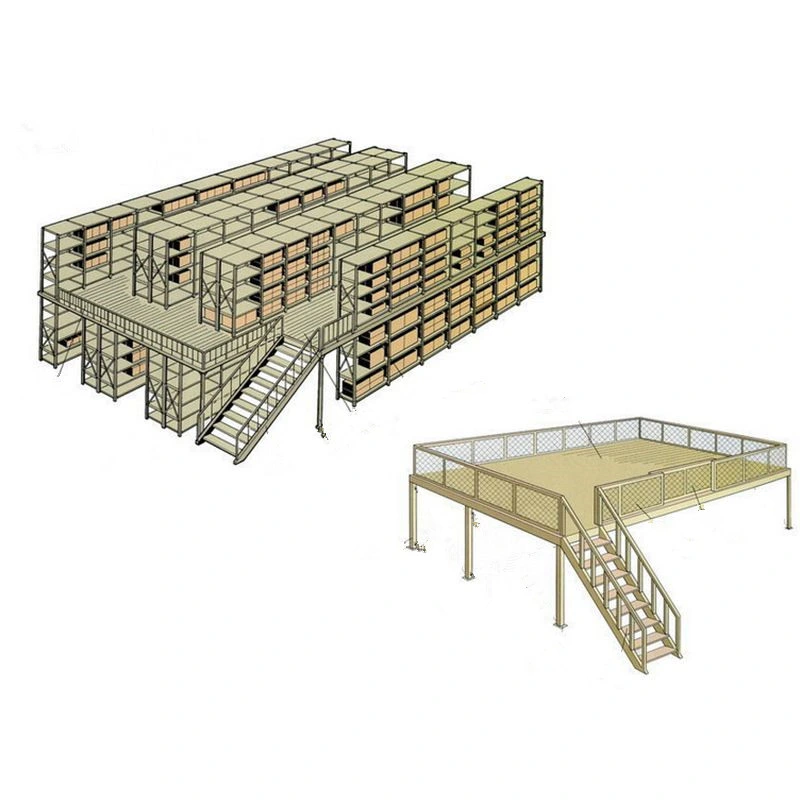 Nave industrial fábrica de plataforma de acero de almacenamiento Rack entresuelo