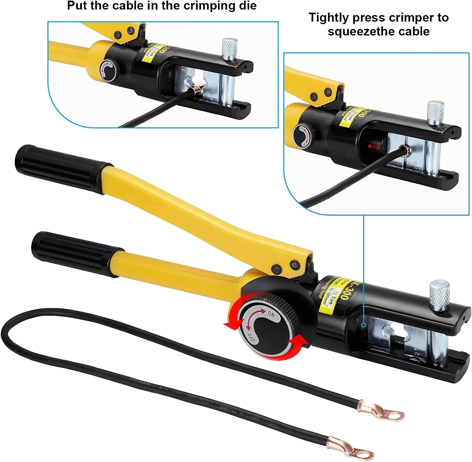 Pince à sertir manuelle pour câble électrique matrice 10 mm (38401030)