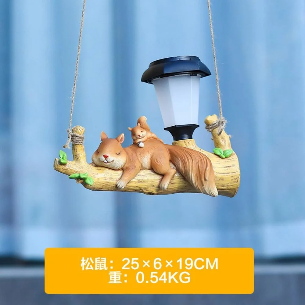 Solar Squirrel Sloth Hanging Lantern for Garden Decoration Ci22744