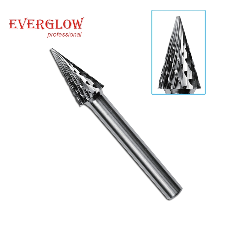 Tungsten Carbide Burr Alloy Rotary File Pointed Cone Shape Metal Working