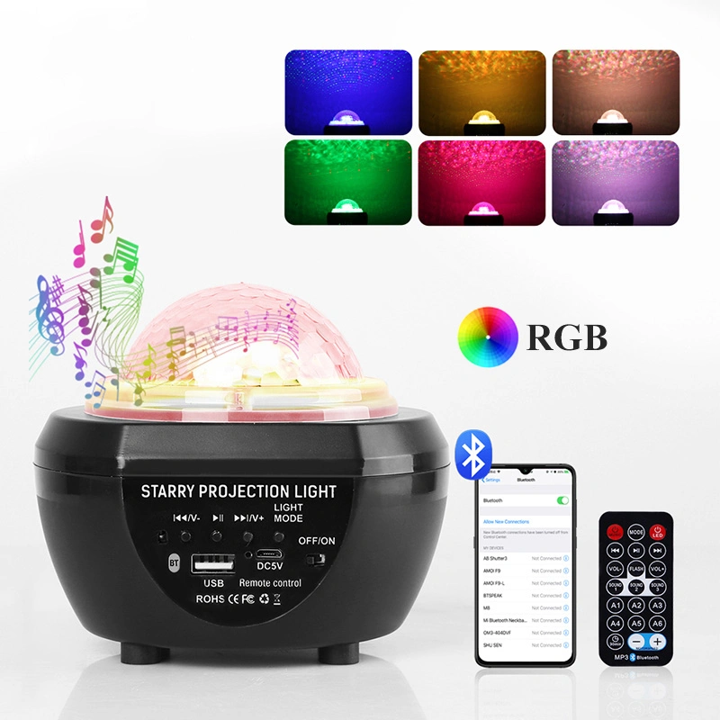 Modern Romantic RGB Music Six Color Baby Sky Light Table Lamp with Remote for Bedroom