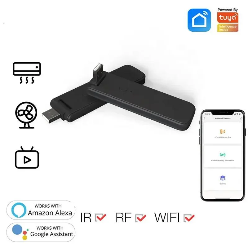 Tuya WiFi USB RF Universal Remote Control RF+IR Infrared RF TV Air Conditioners Remote Control with Google Home