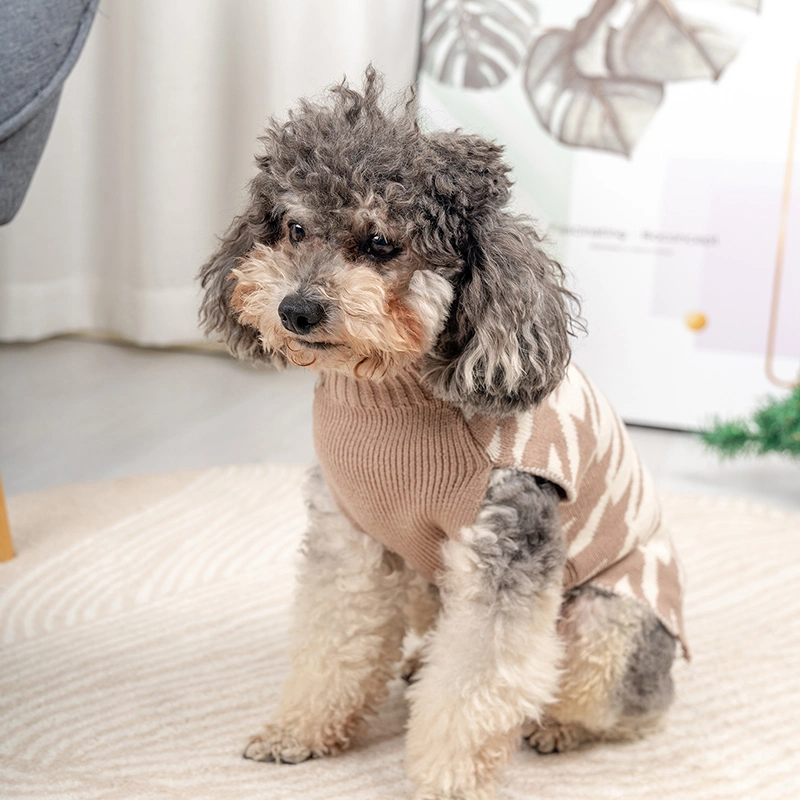 Rena Pet Lozenge Modisch Bequem Gute Qualität Warm Gestrickt Weich Pullover Mit Rautenmuster Und Hundehüte