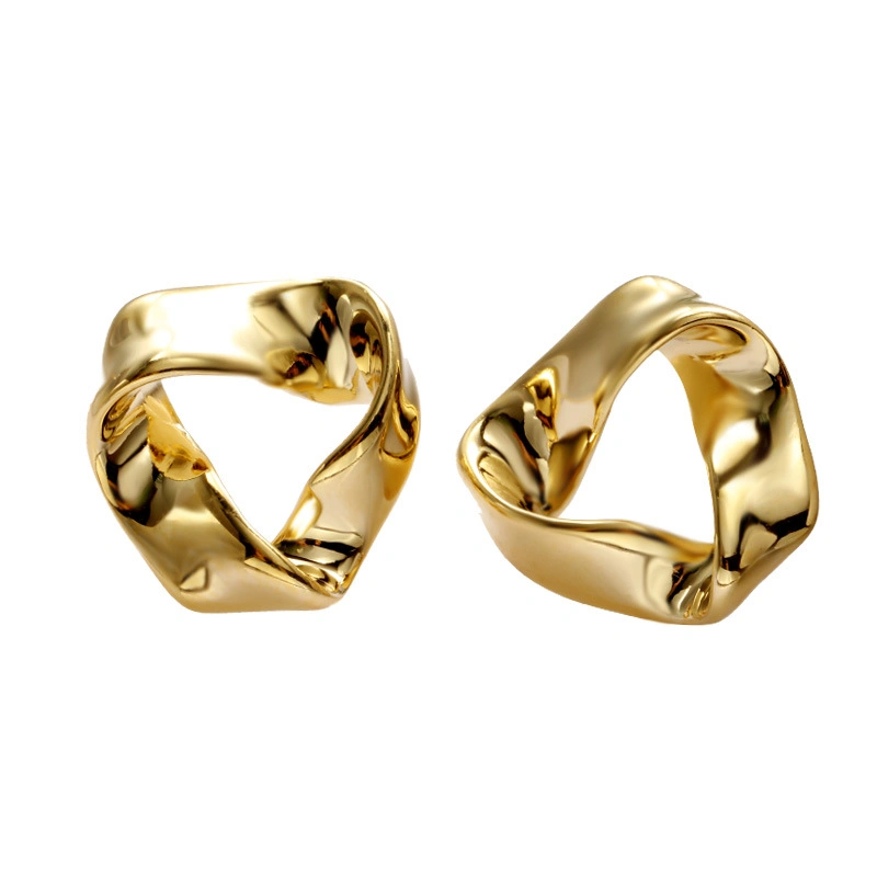 High quality/High cost performance S925 Real Sliver Stud Earrings for Women Not Fade Gold Color