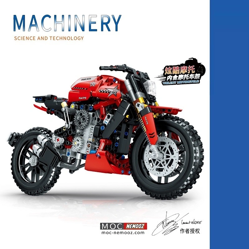 Technic Moc motocicleta Bloques de construcción DIY para la Educación General modelo de moto de ladrillos de construcción de juguetes para niños regalo