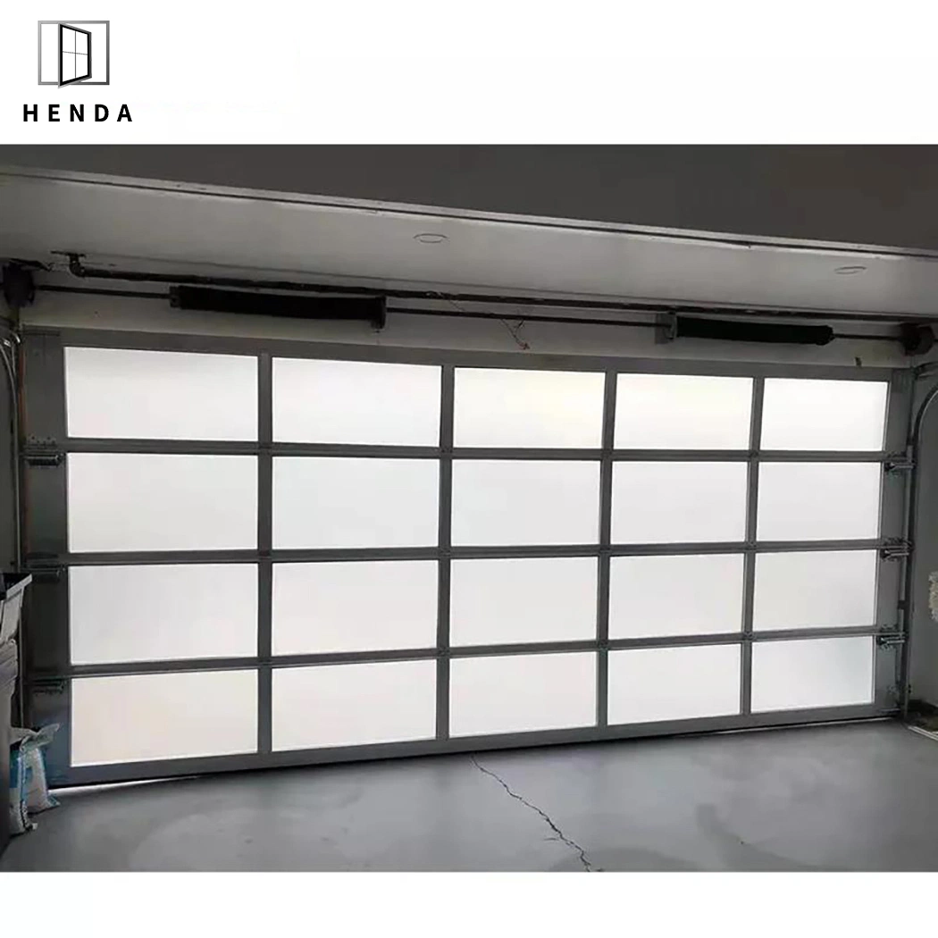 Factory Direct America Standard Customized Aluminum Frosted/Tinted Tempered Glazed Automatic Remote Control Roller Shutter Aluminium Glass Garage Door