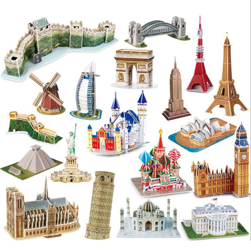 Enfants Construction célèbre National Building Architecture modèle Kit jeu éducatif Jouets casse-tête 3D Jeux de bricolage 3D Stadium Jigsaw Puzzle