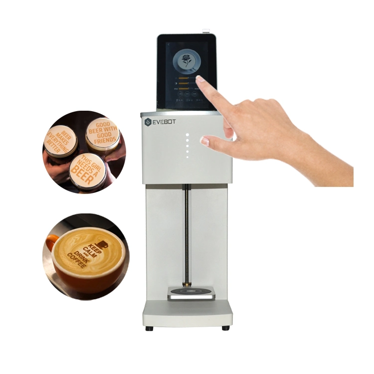 High Performance 3D Selfie Latte Art 4 Cup Coffee Maker design Inkjet Edible Printer Face Price Evebot Machine Cafe Print Picture on