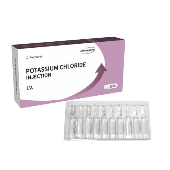 Inyección de cloruro de potasio 1g10ml 10 viales.