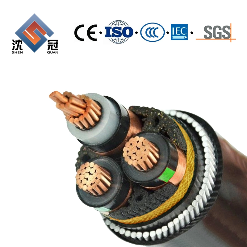 Shenguan Copper Power XLPE/PVC com isolamento, 4 núcleos, 25 mm, 70 mm, 16 mm Cabo de ligação subsubterrânea de baixa tensão elétrica blindado SWA