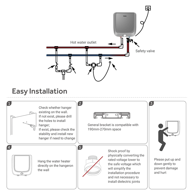 New Arrival Good Quality Original Factory Customized 10L Storage Electric Tank Water Heater for Home