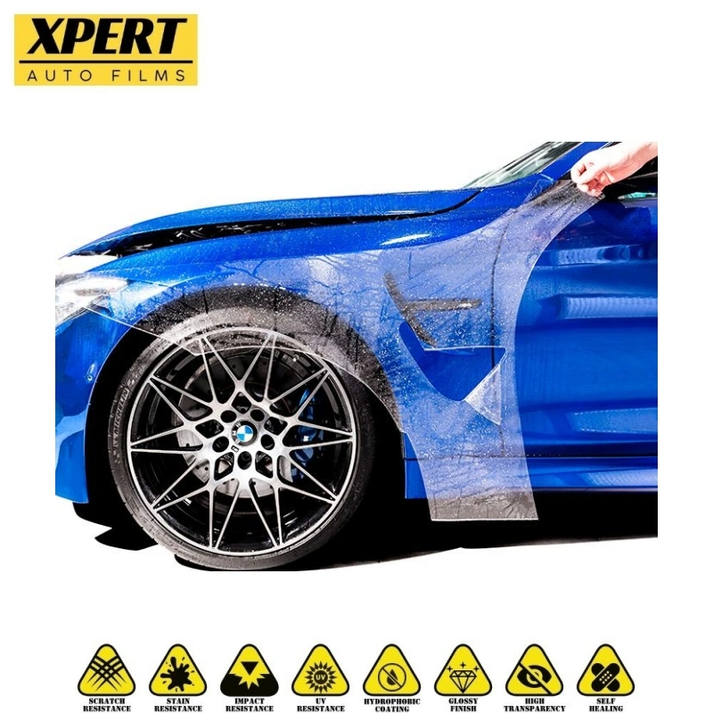 Xpert Auto Films Qualität Glossy hydrophobe Abrieb- und Kratzfestigkeit TPU-Lackschutzfolie Vinyl-Wrap