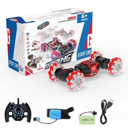 2.4G controle remoto lateral duplo Drift Torcer Stunt Car Brinquedos de controle de rádio 4WD Gesto de mão RC Car