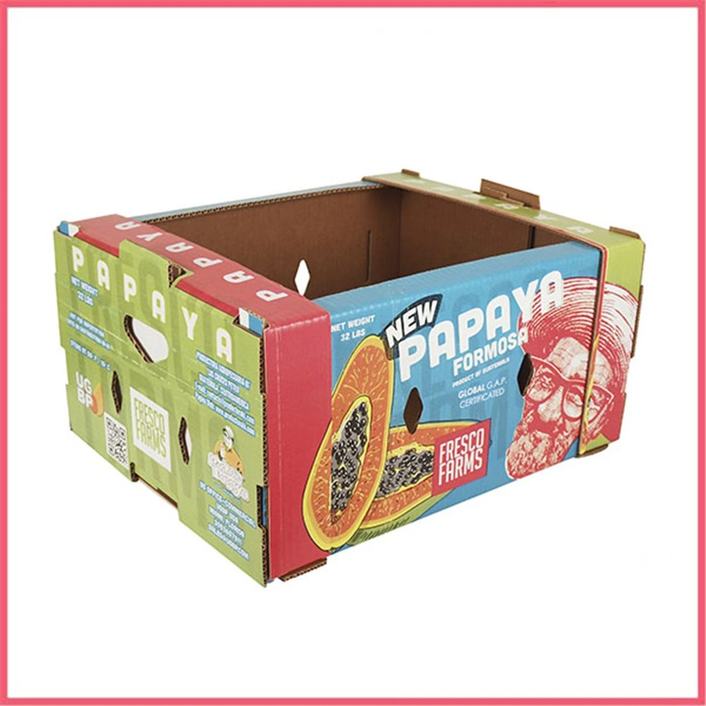 Custom Logo Printed Corrugated Cardboard Paper Export Fruit Packing Packaging Box Carton Manufacturer Supplier Factory