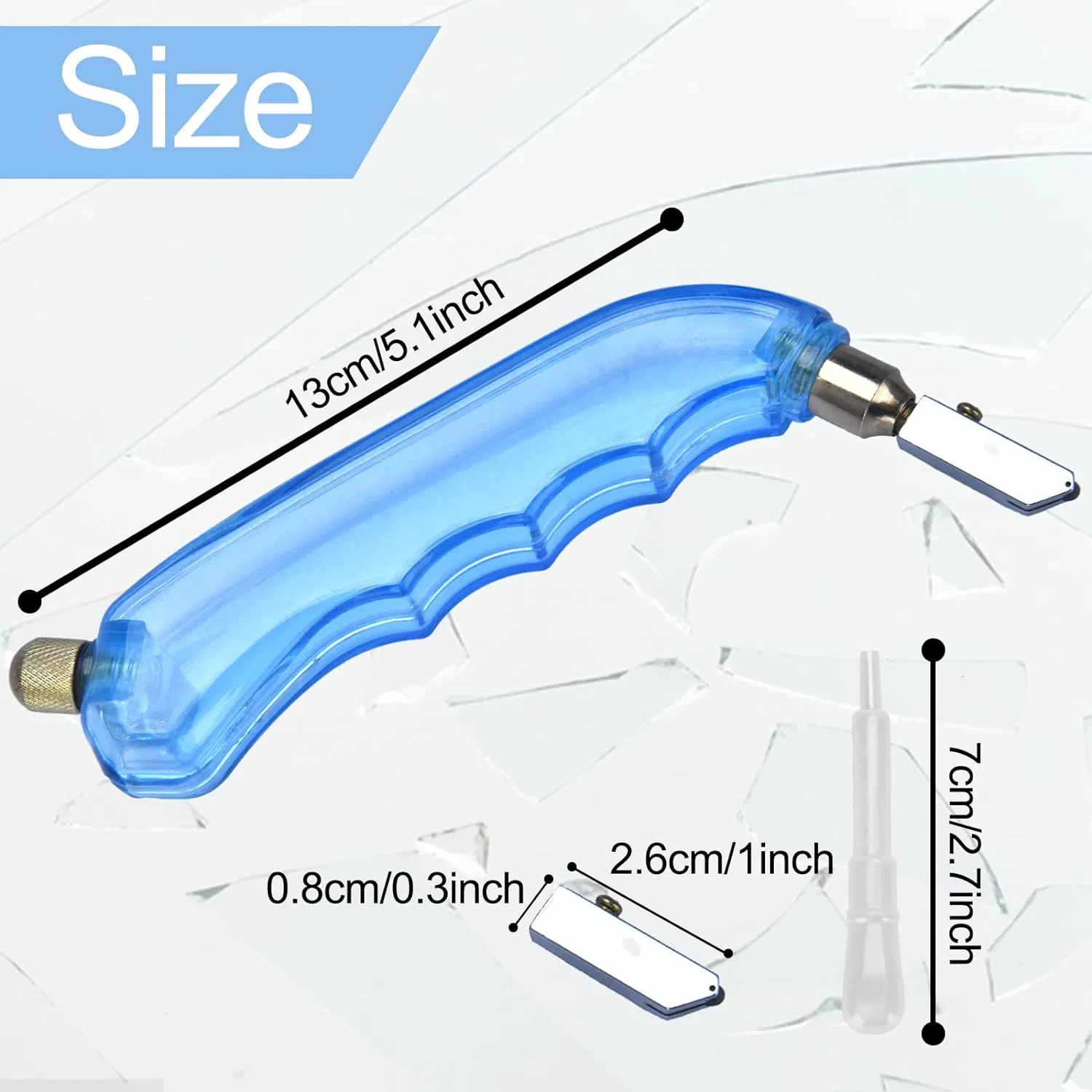 Pistol Grip Oil Feed Glass Cutter Tungsten Carbide, Professional Stained Glass Cutting Tool 04028