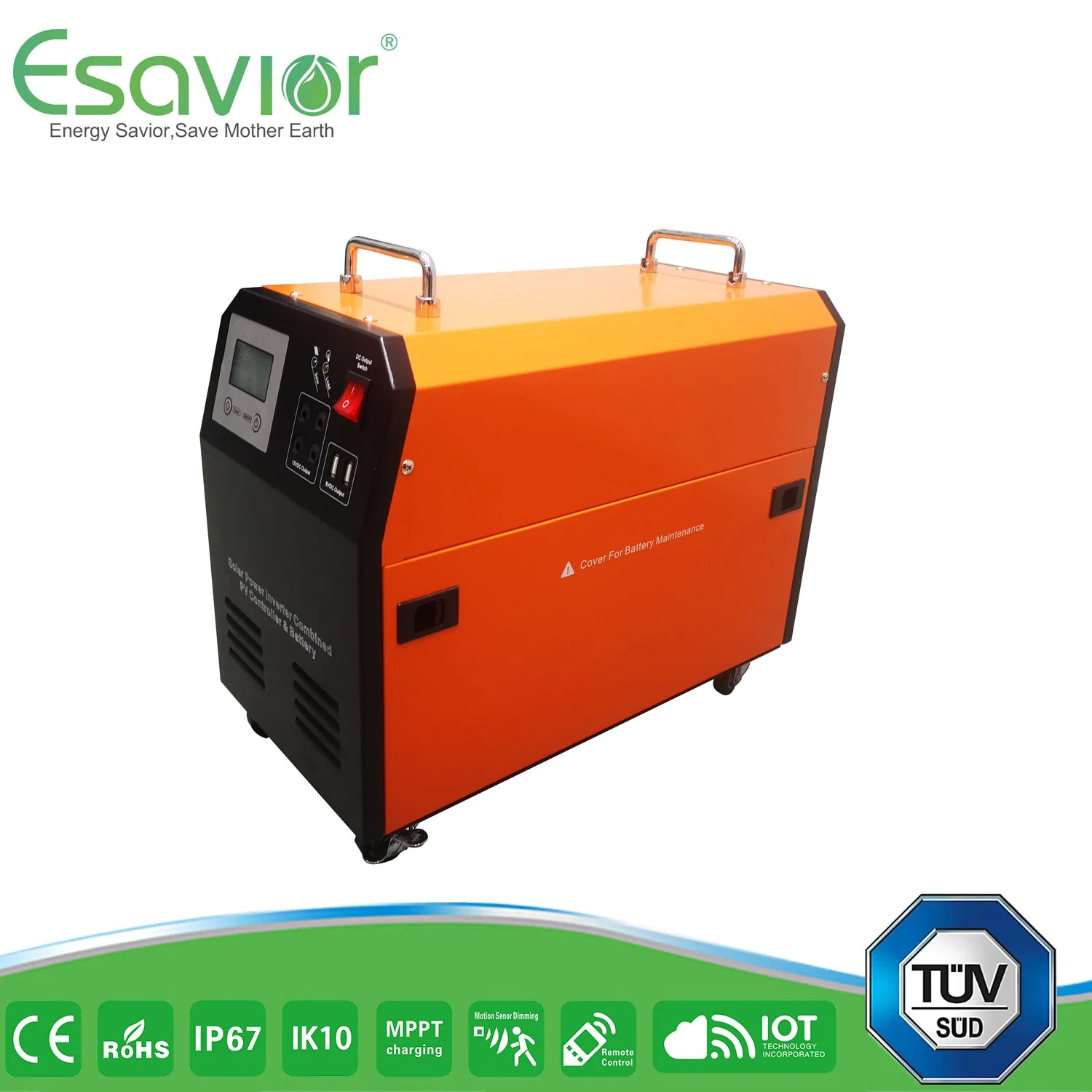 Esavior Auto Switch Between AC and PV 500W off-Grid Portable Solar Power System Inverter